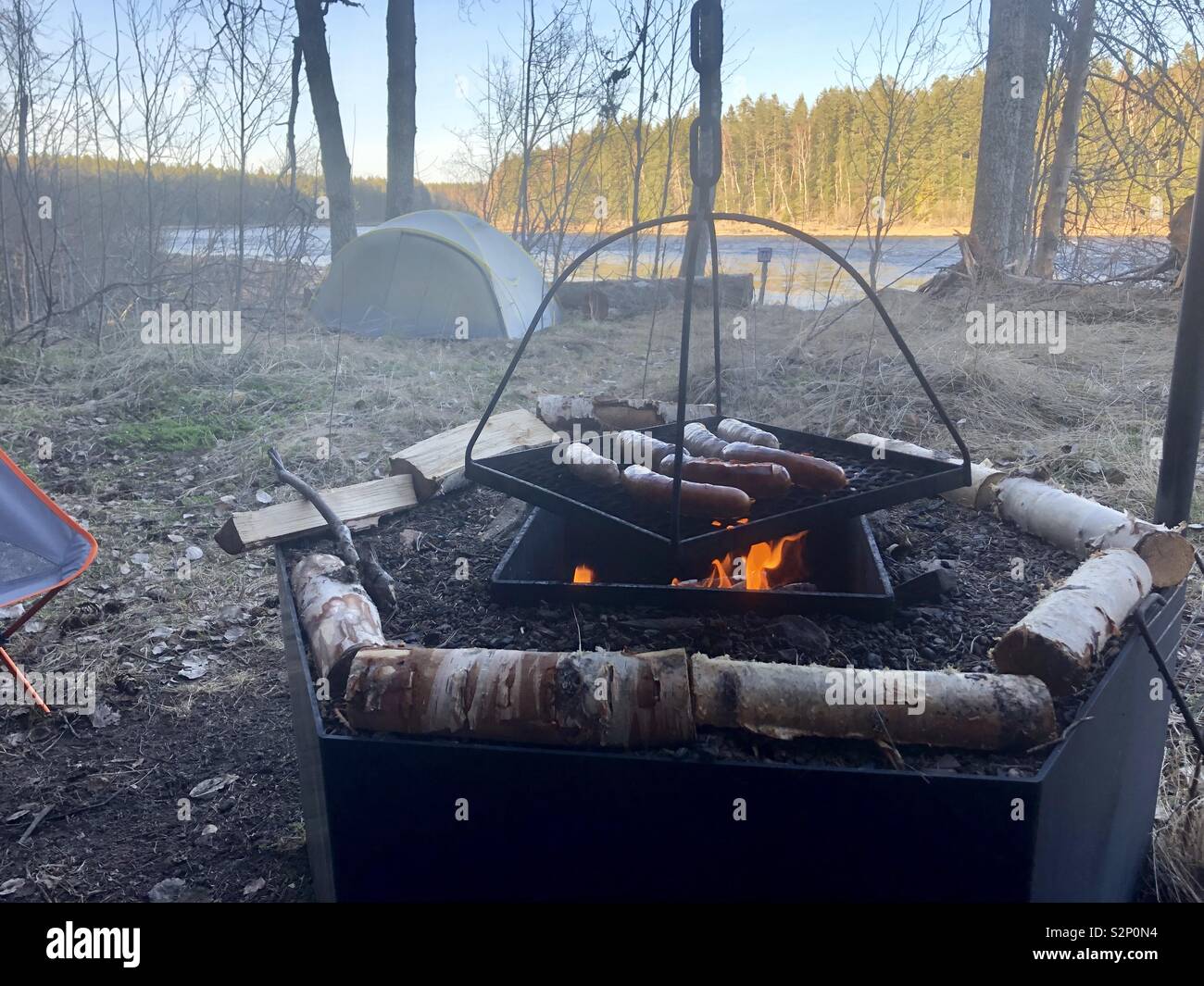 Wild camping in Sweden Stock Photo Alamy