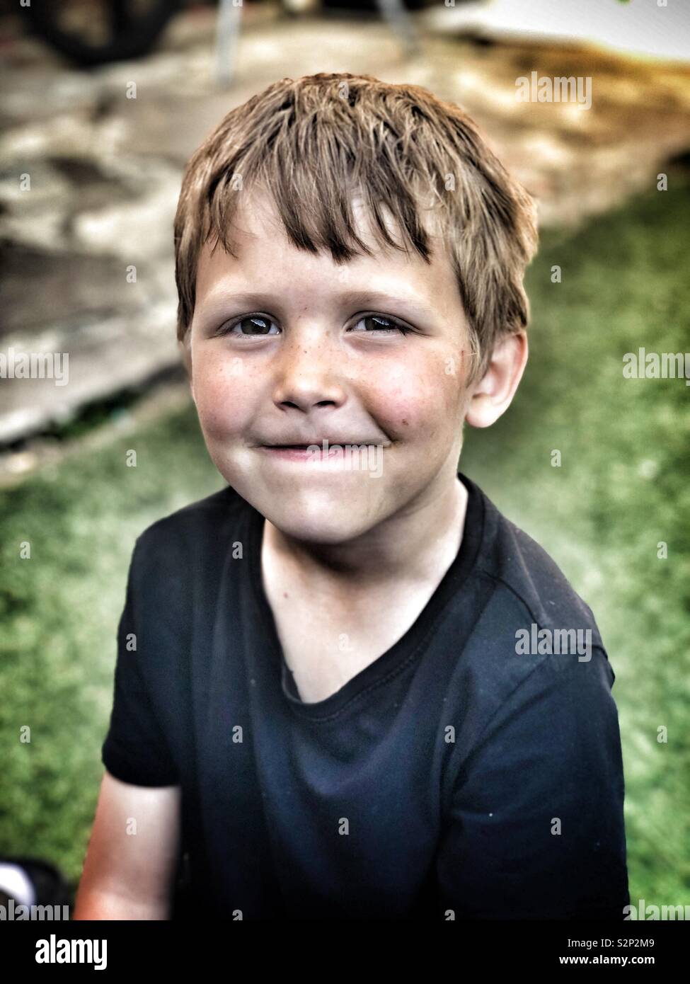 Dirt digging in the garden.. Stock Photo