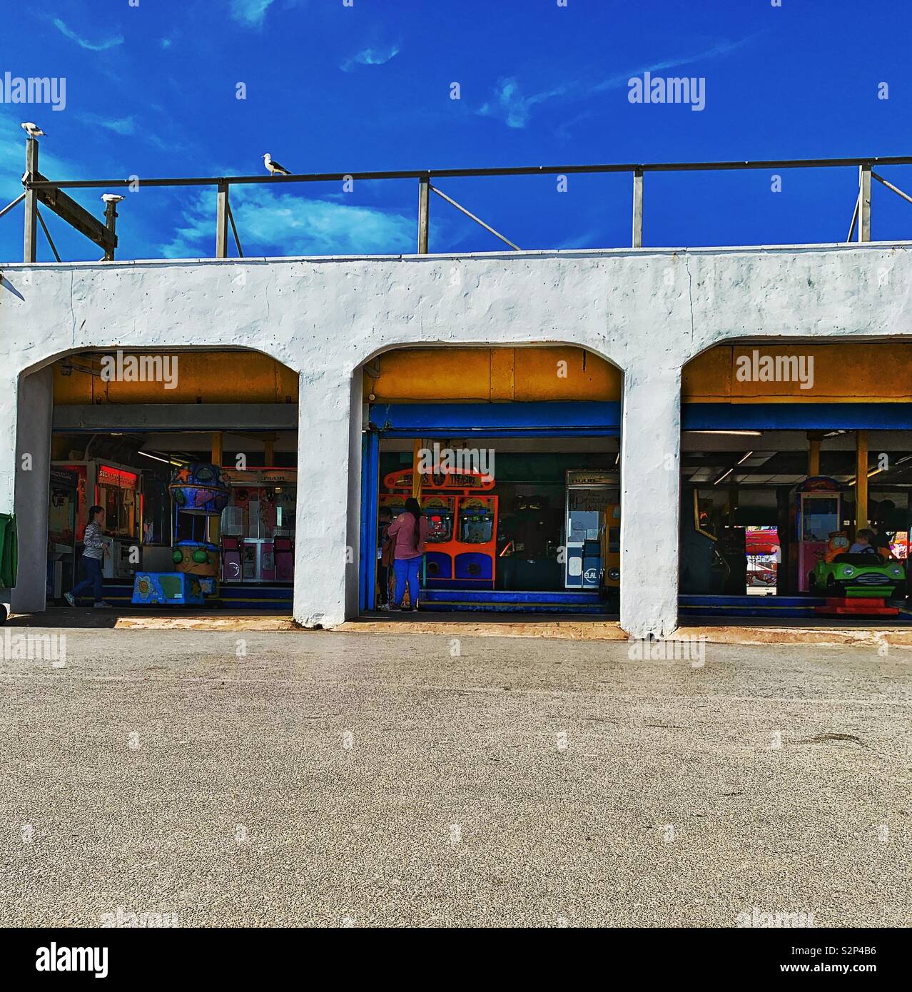 Vintage seaside arcades Stock Photo