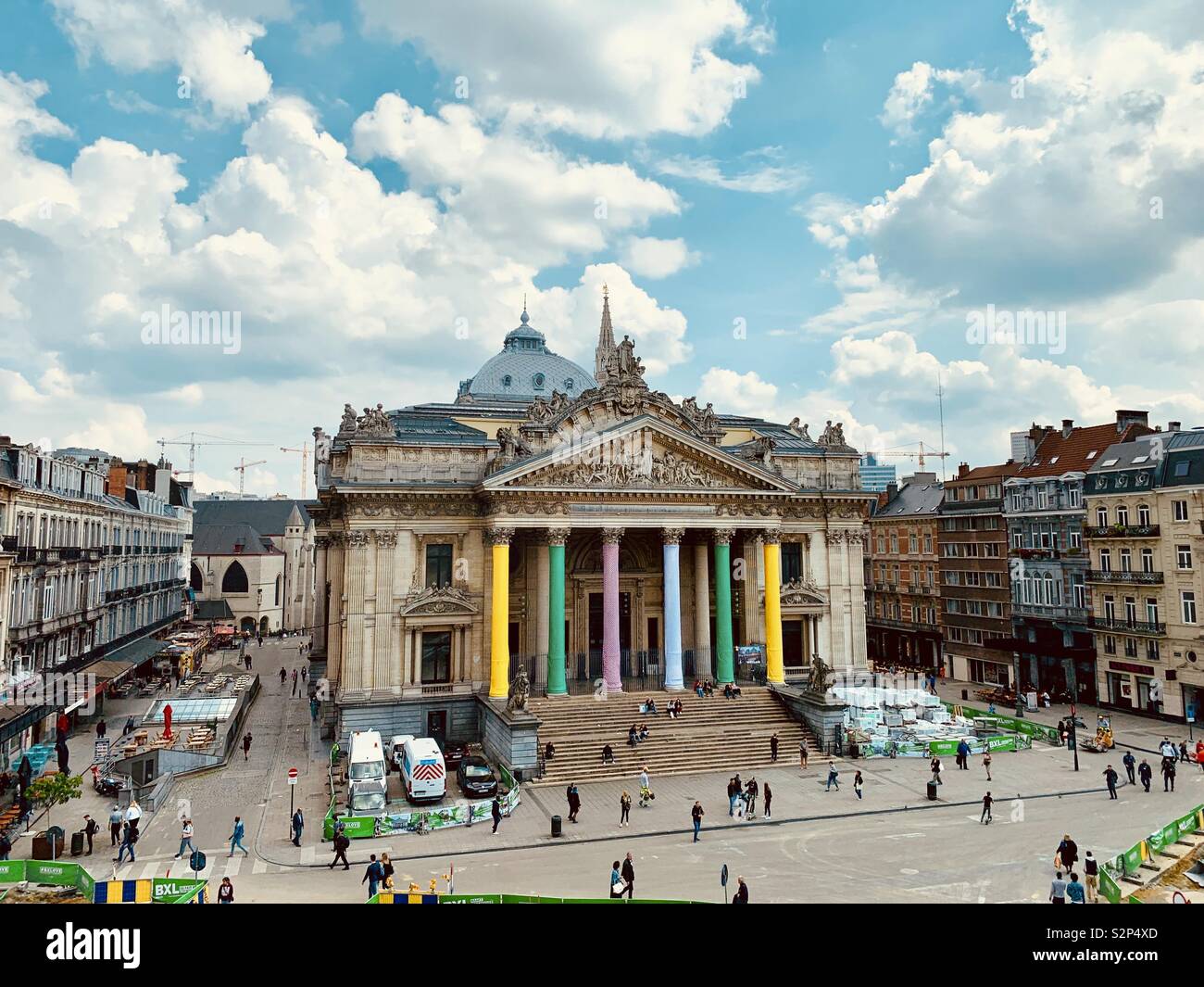 Brussels, Belgium - 29 May 2019: The Bourse, the Belgian stock exchange. - Smartphone Captured Stock Image