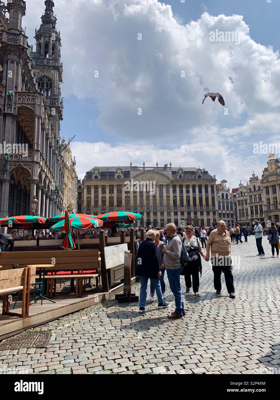 Brussels, Belgium: 29 May 2019: Afternoon at the Grand Place. - Smartphone Captured Stock Image