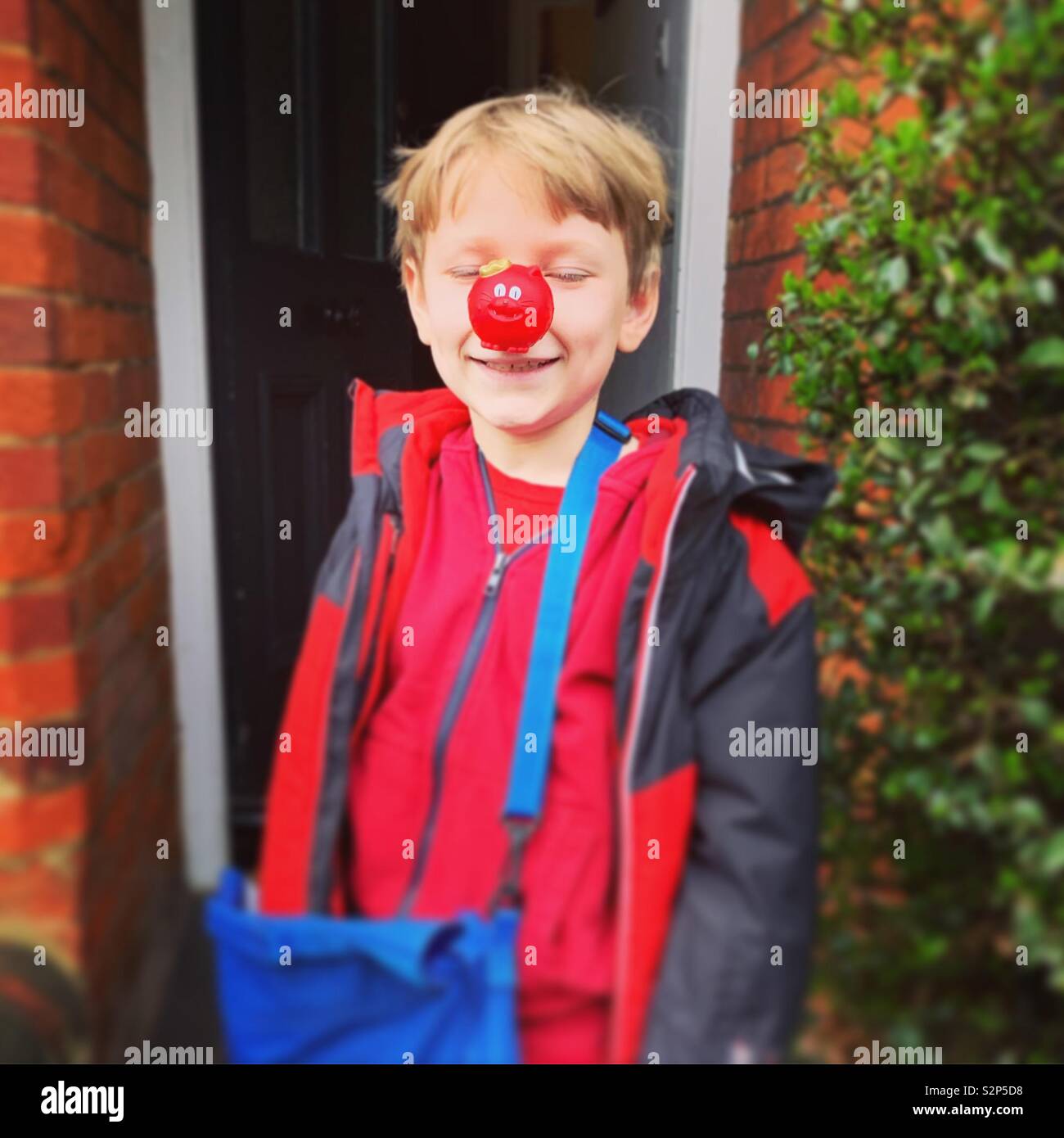 Red Nose Day - Smartphone Captured Stock Image