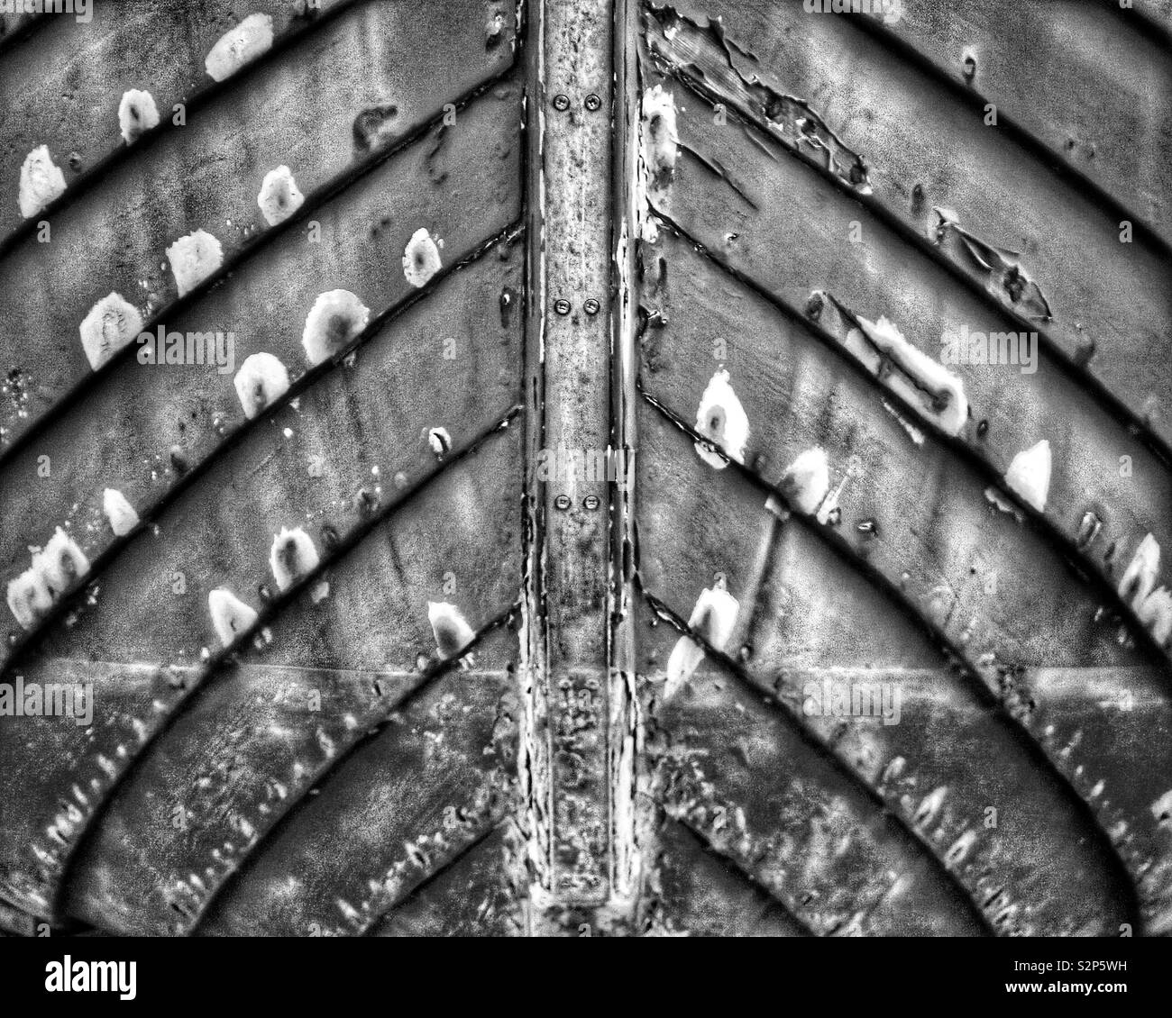 Old wooden boat prow of a fishing boat, Scotland, UK - Smartphone Captured Stock Image