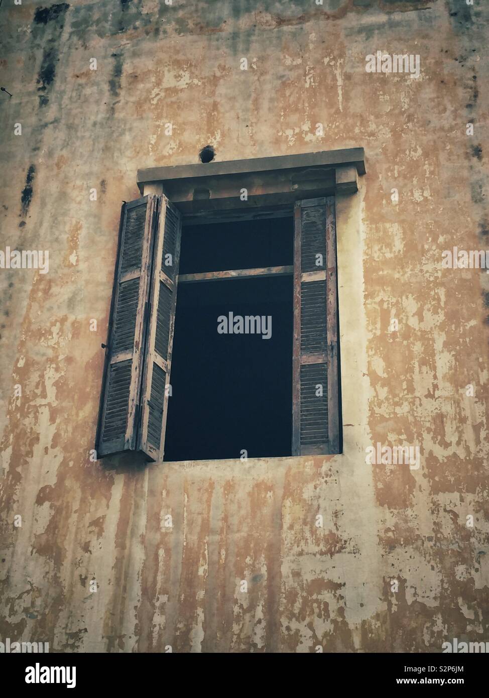Abandoned building window Beirut Lebanon Middle East - Smartphone Captured Stock Image