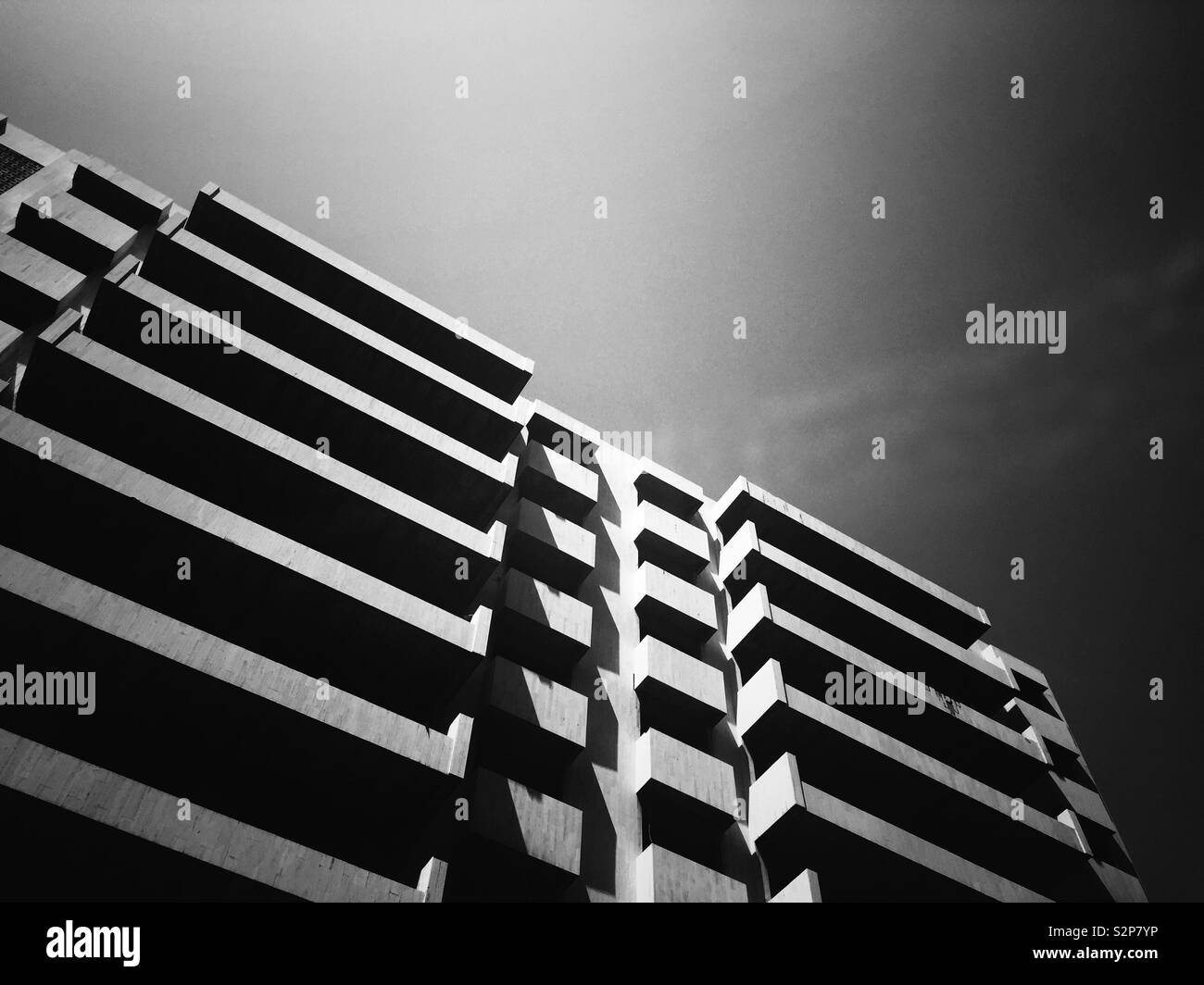 Black and white building beirut Lebanon Middle East Stock Photo