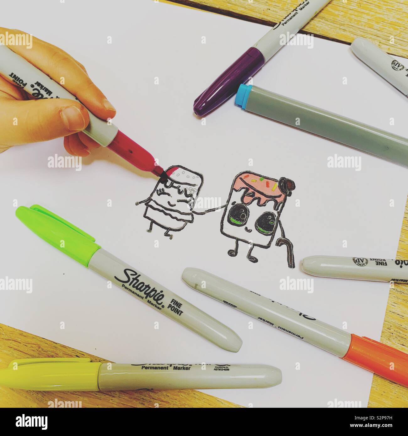 Kawaii Candy Drawings - Smartphone Captured Stock Image