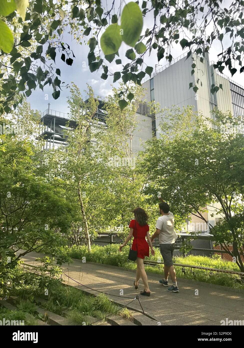 Walking on the High Line in New York City - Smartphone Captured Stock Image