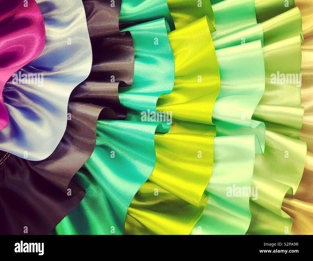 Rainbow of ruffles Stock Photo - Alamy