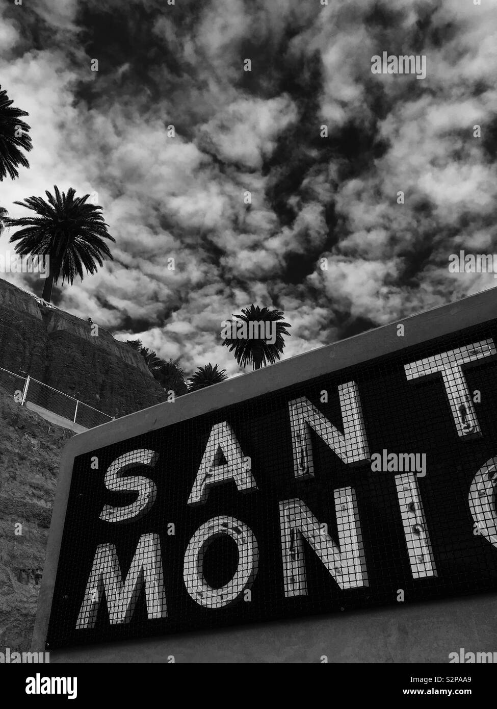 Santa Monica iconic sign Stock Photo