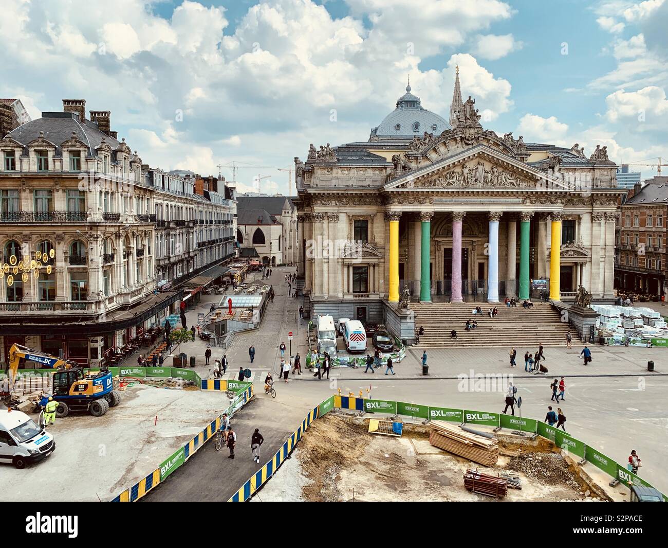 Brussels, Belgium - 29 May 2019: The Bourse, the Belgian stock exchange. - Smartphone Captured Stock Image