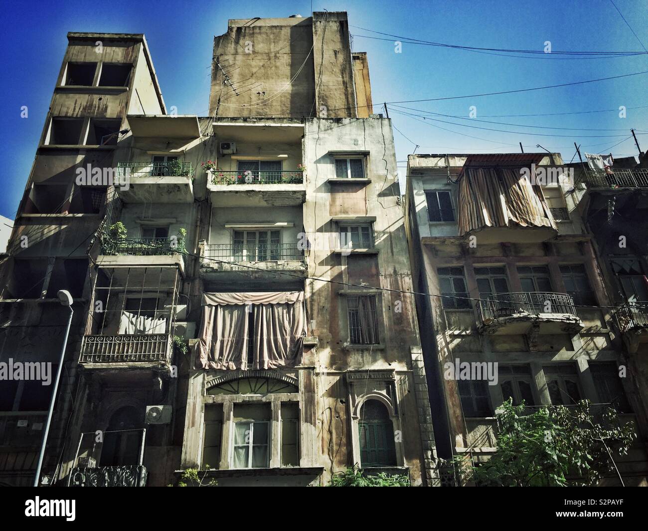 Old residential buildings in beirut Lebanon Middle East Stock Photo