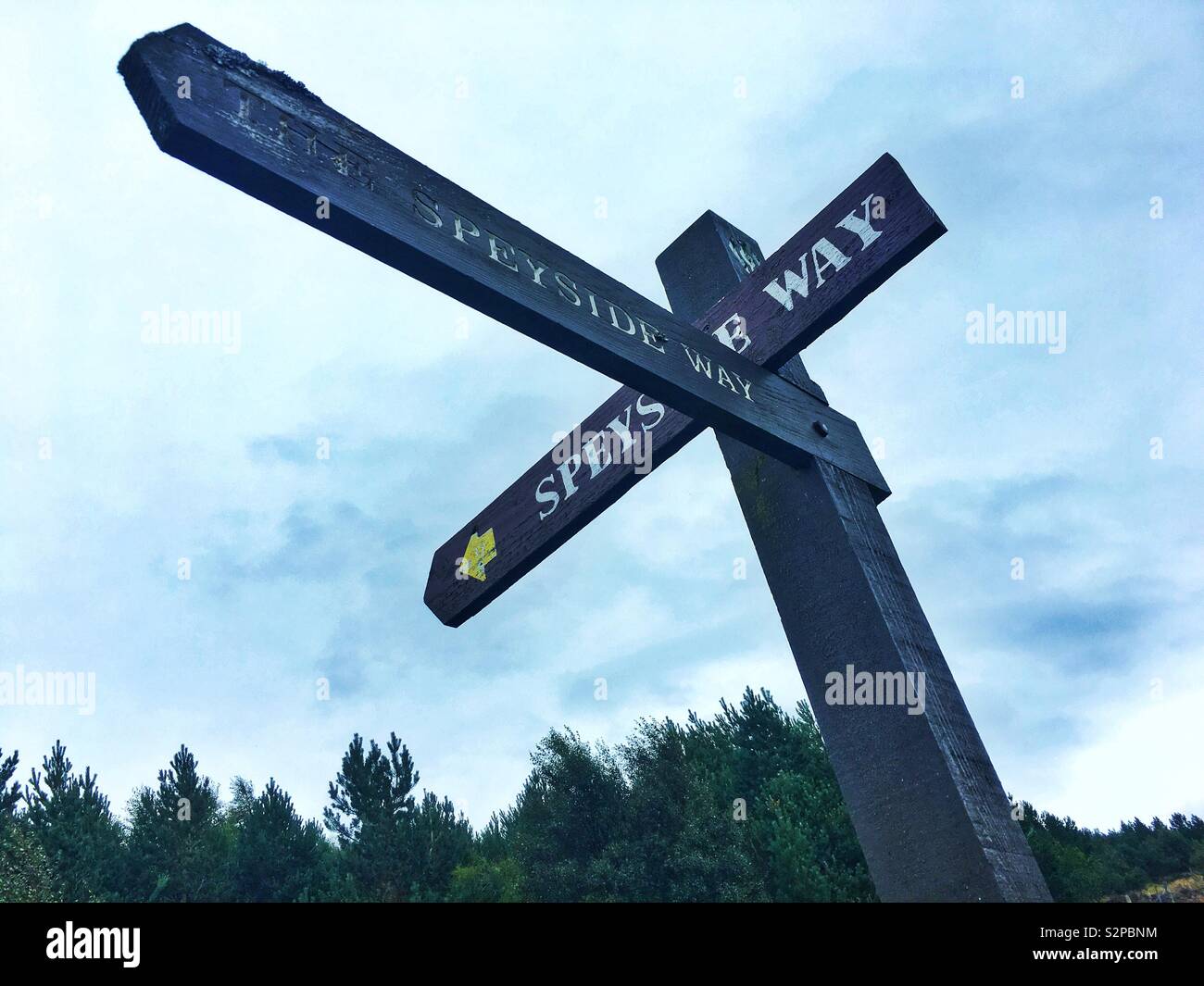 The Speyside way signpost Stock Photo