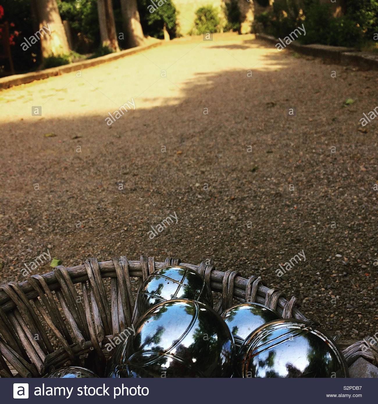 A boules pitch on a Summer evening Stock Photo Alamy