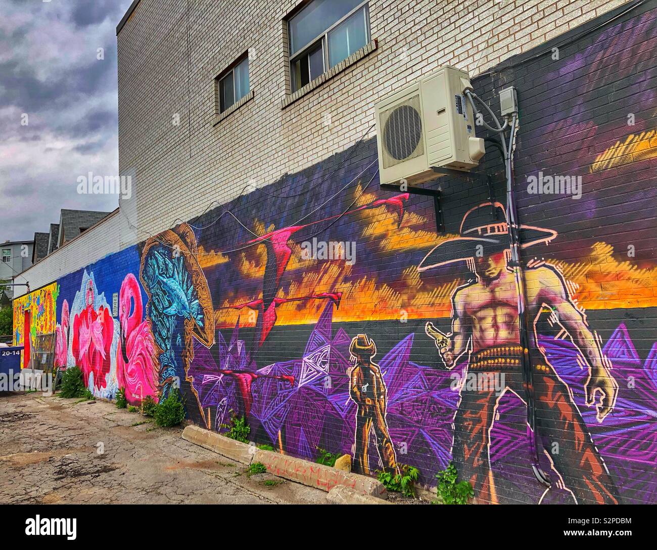 Colourful urban street art in Toronto, Canada. - Smartphone Captured Stock Image