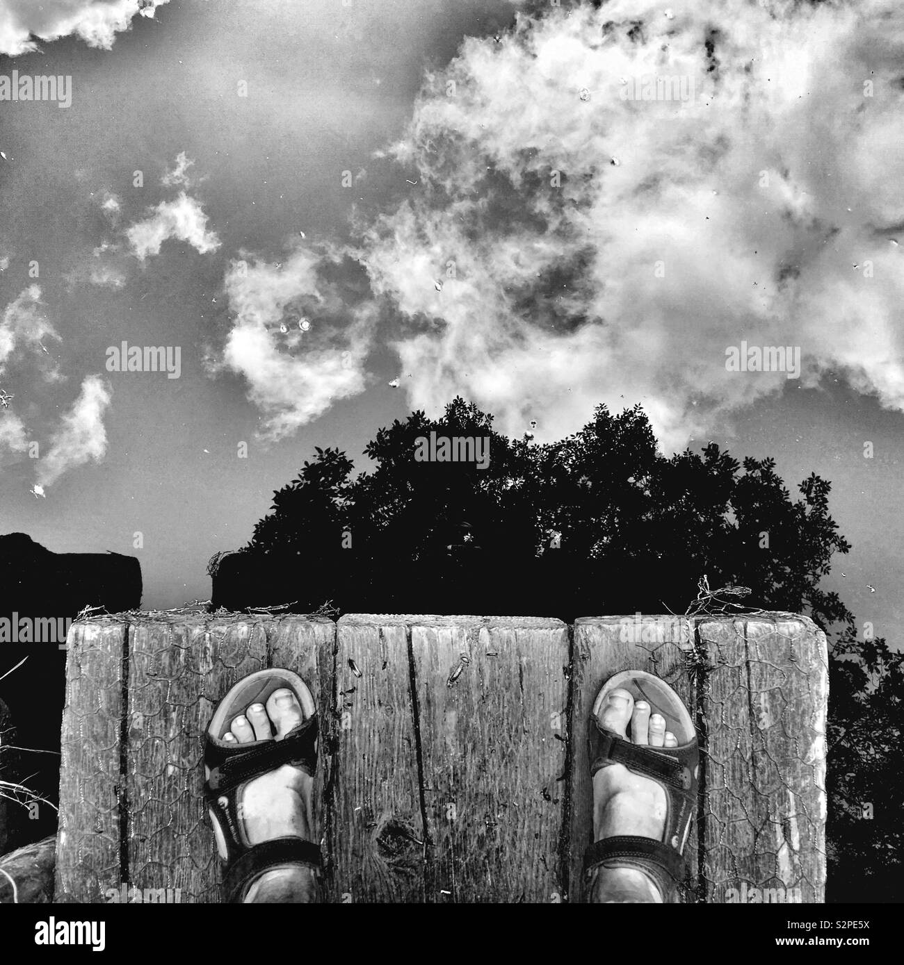 Looking down at the sky Stock Photo