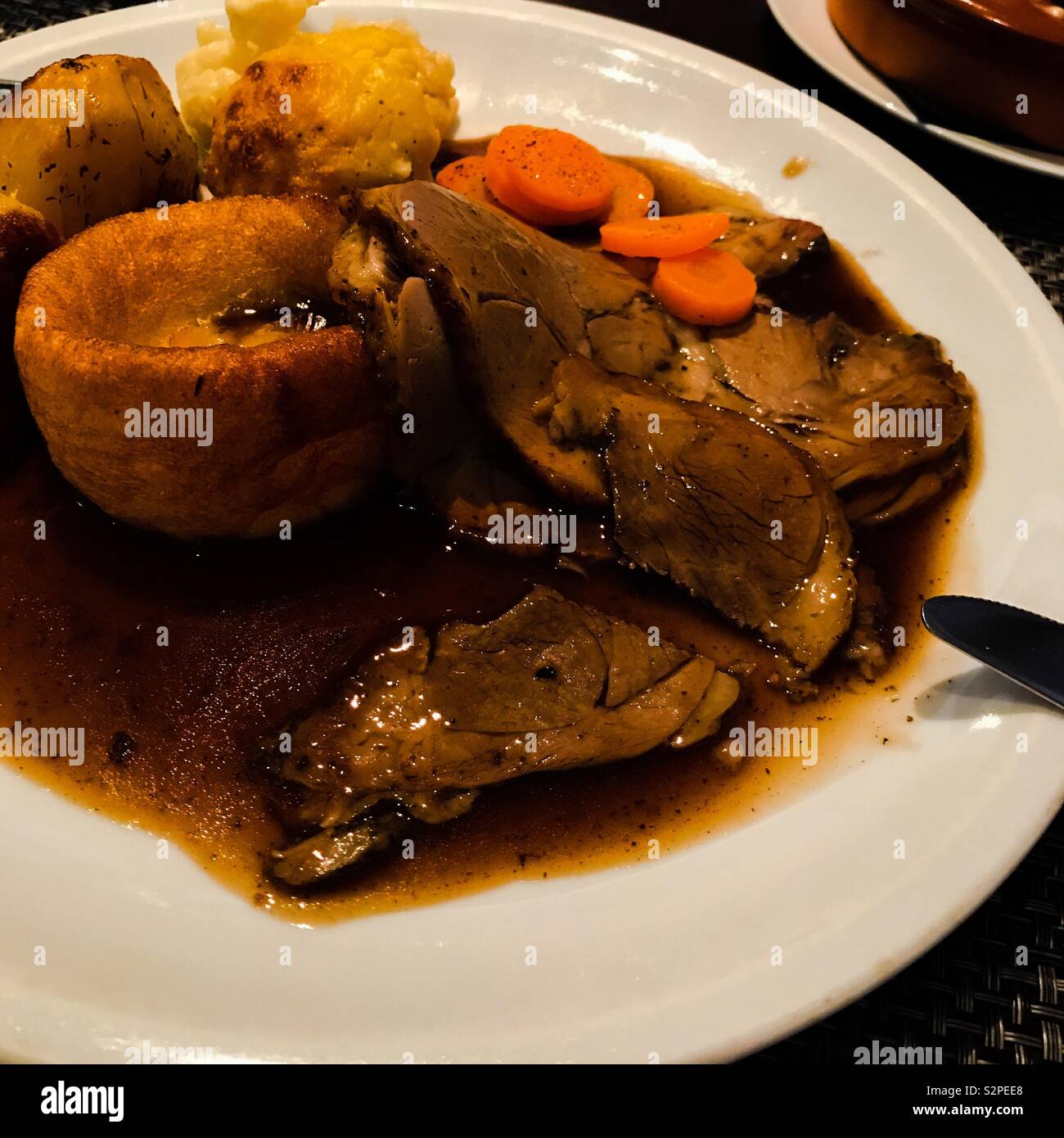 Lamb roast Sunday lunch - Smartphone Captured Stock Image
