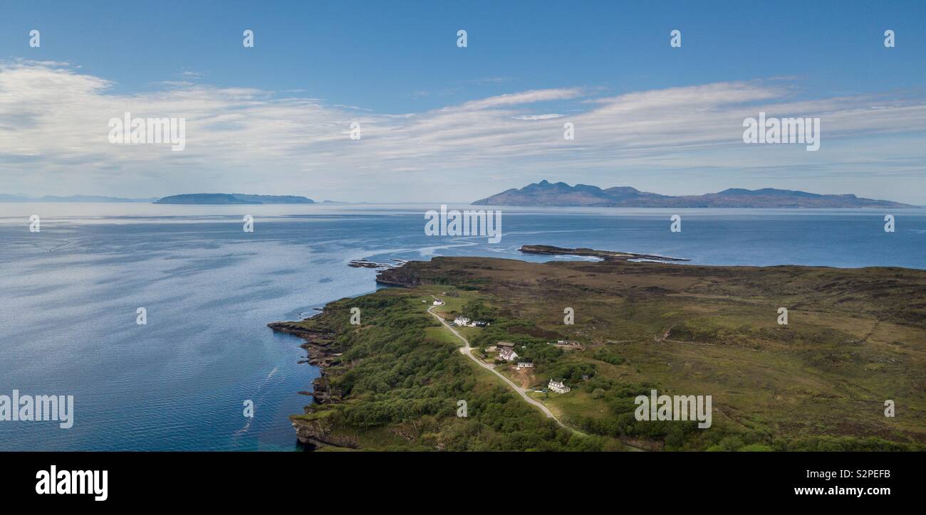The Isle of Skye nr a village called Elgol a drone photo using a Dji mavic pro Stock Photo