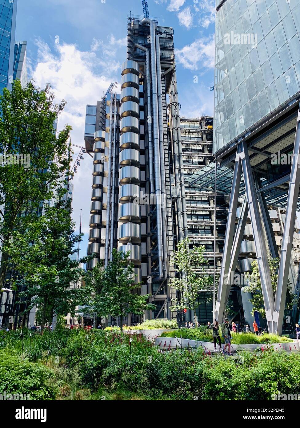 London, UK - 6th June 2019: Lloyds of London insurance HQ in the financial district of the City of London. - Smartphone Captured Stock Image