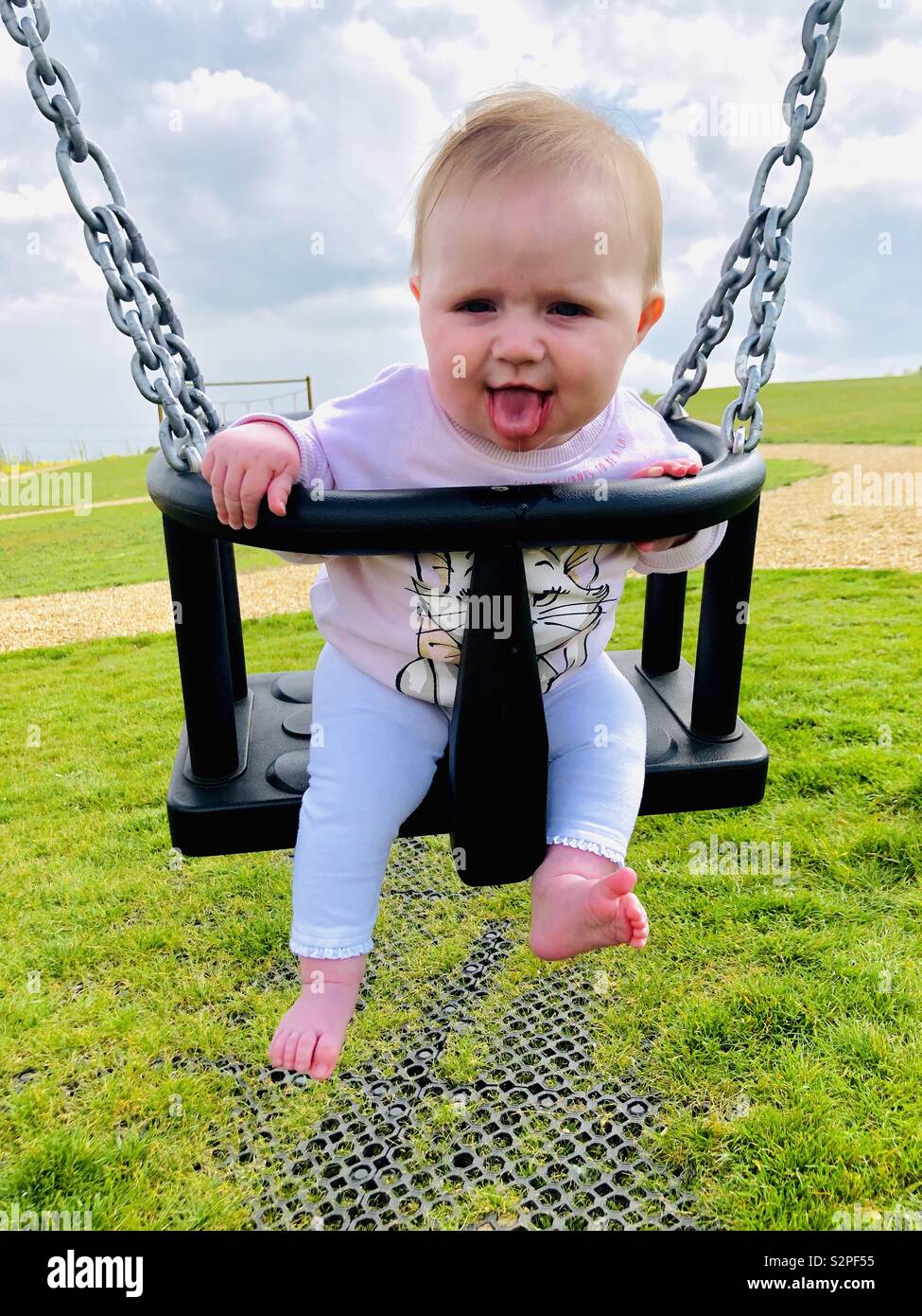 Park fun with daughter Stock Photo