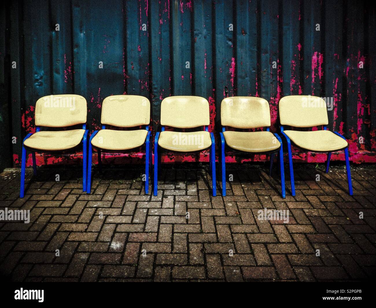 Five empty seats - Smartphone Captured Stock Image