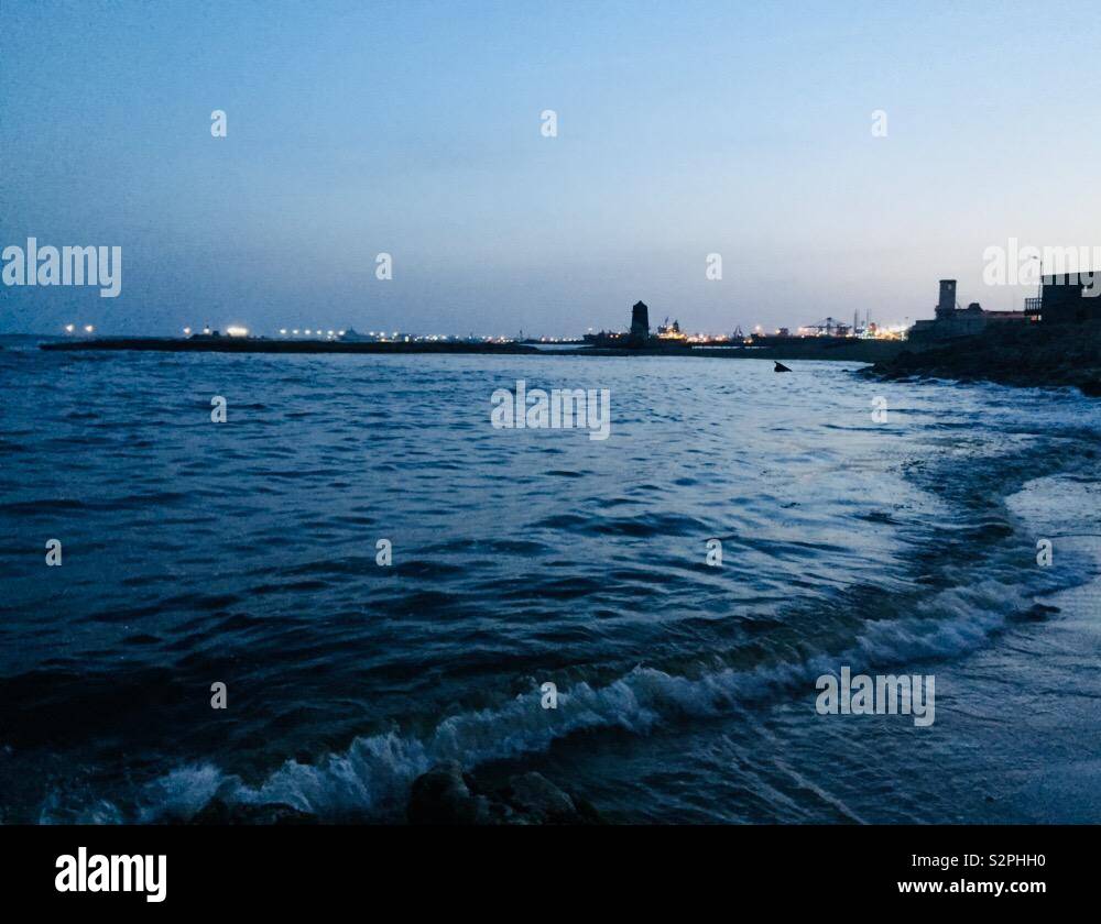 Old port-Alexandria-before sunrise. - Smartphone Captured Stock Image