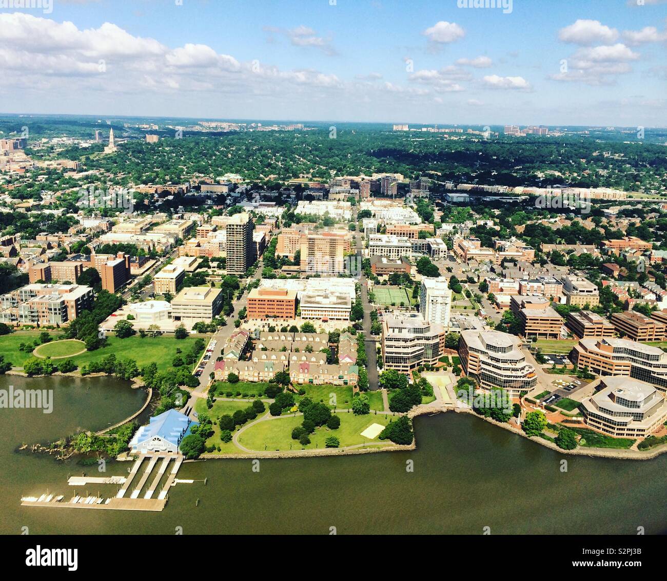 Flying over Annapolis, Maryland, United States - Smartphone Captured Stock Image