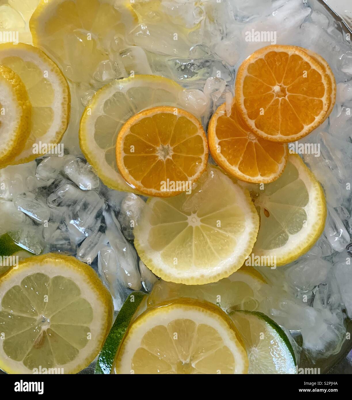 Ice water with citrus slices - Smartphone Captured Stock Image