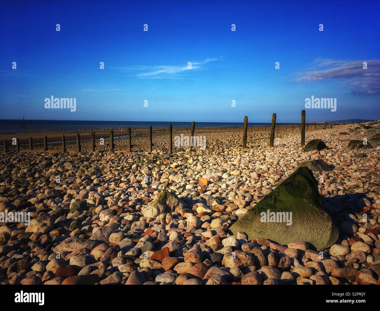 Pebbled beach in North Wales Uk - Smartphone Captured Stock Image