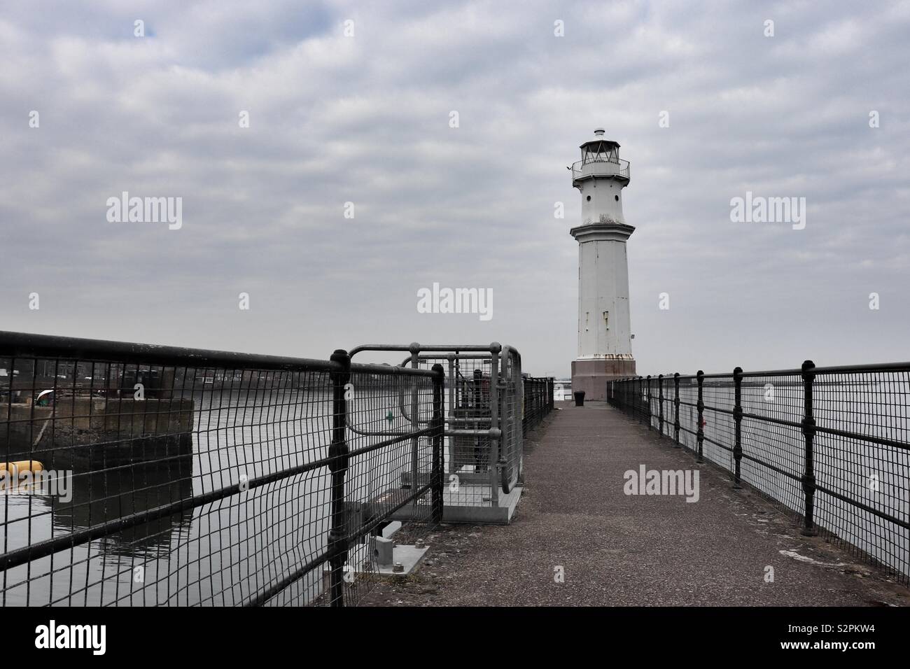 Lighthouse situated in Newhaven Harbour Edinburgh Stock Photo