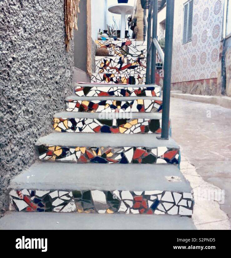 Mosaic steps Stock Photo