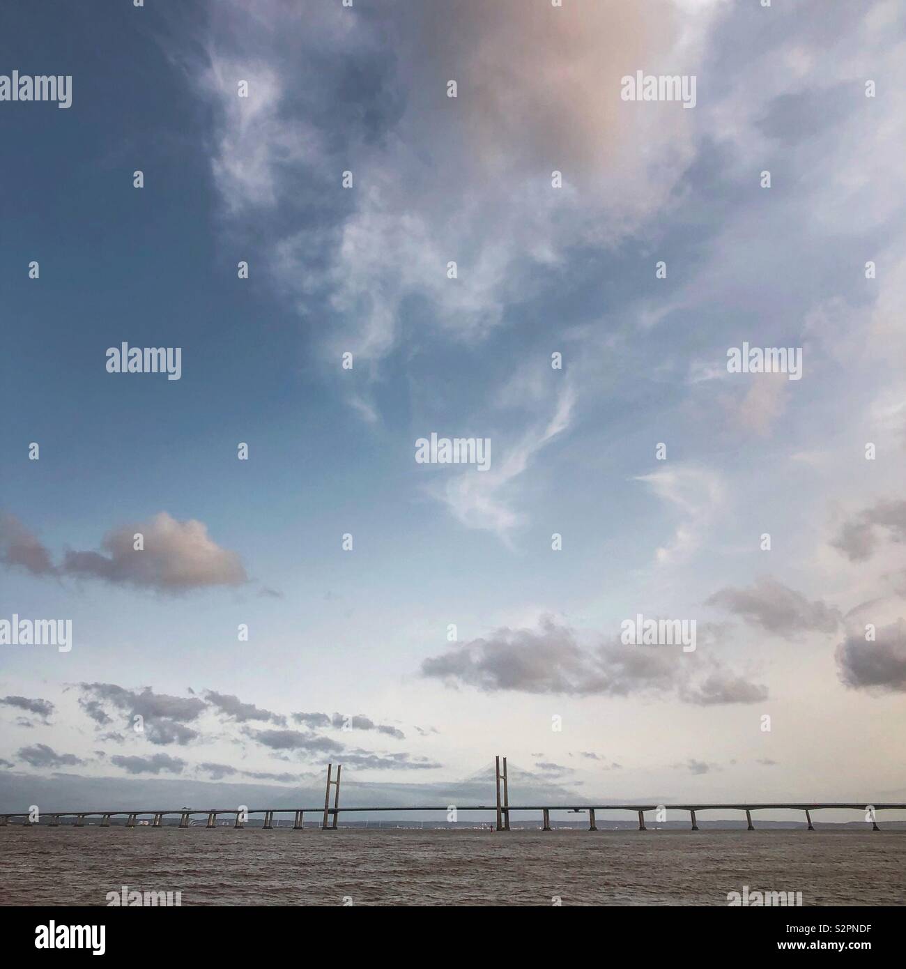 Prince of Wales Bridge over the River Severn - Smartphone Captured Stock Image Prince of Wales Bridge over the River Severn - Smartphone Captured Stock Image
