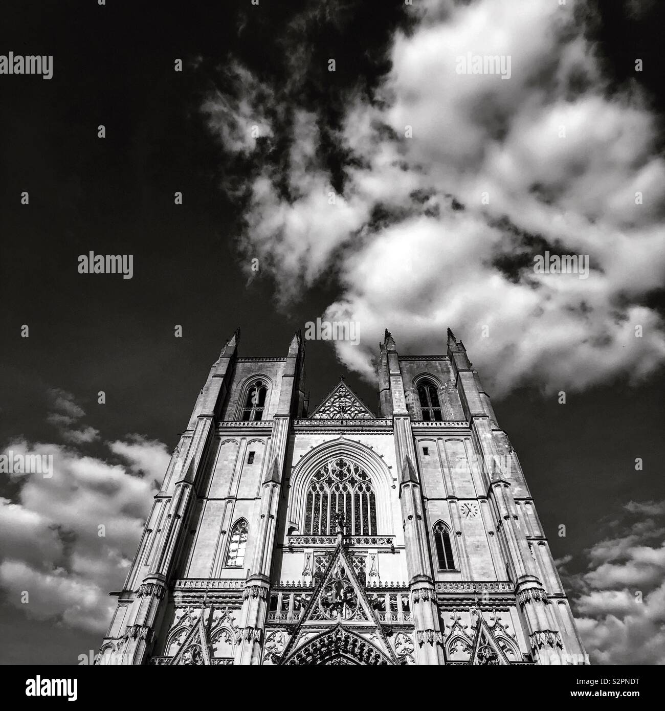 Nantes cathedral France. Cathedral of St. Peter and St.Paul of Nantes. - Smartphone Captured Stock Image
