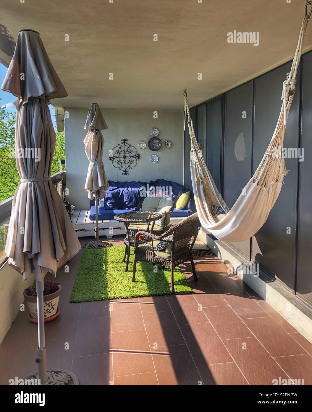 A cozy balcony. - Smartphone Captured Stock Image