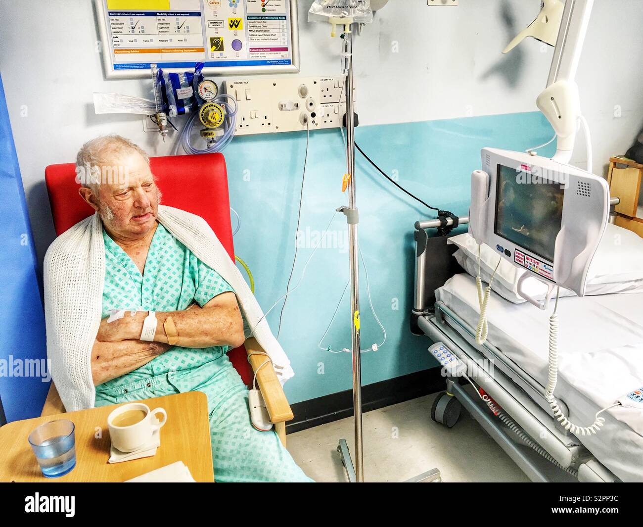 Hospital patient UK - Smartphone Captured Stock Image
