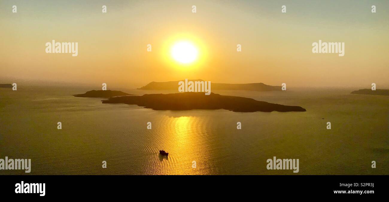 Santorini sunset Stock Photo