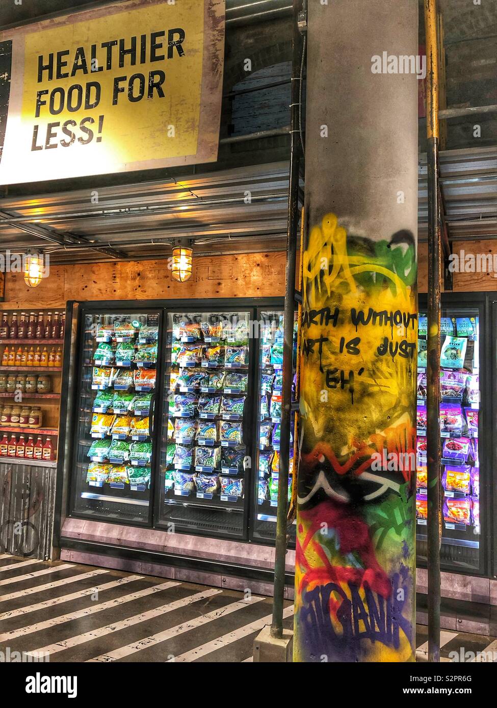 The interior of an organic market in a Toronto neighbourhood. - Smartphone Captured Stock Image
