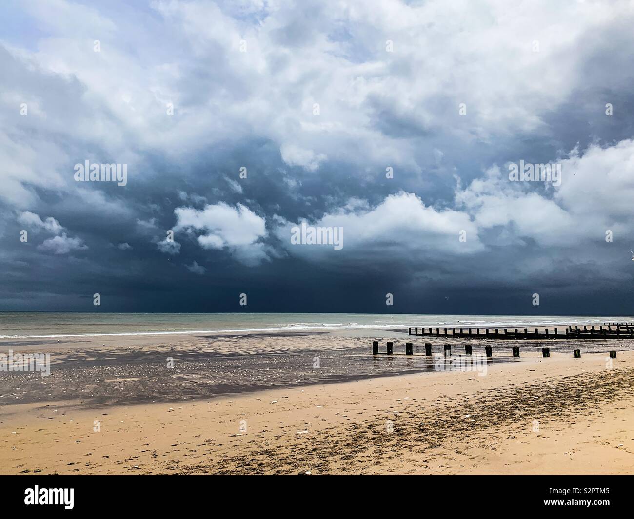 Coastal beach of Bridlington in East Yorkshire - Smartphone Captured Stock Image