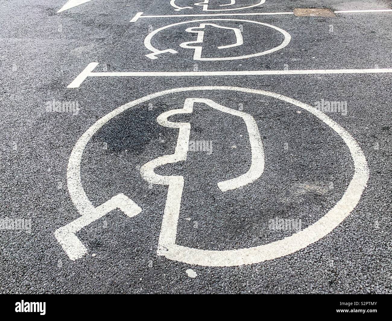 Electric charging station parking sign - Smartphone Captured Stock Image