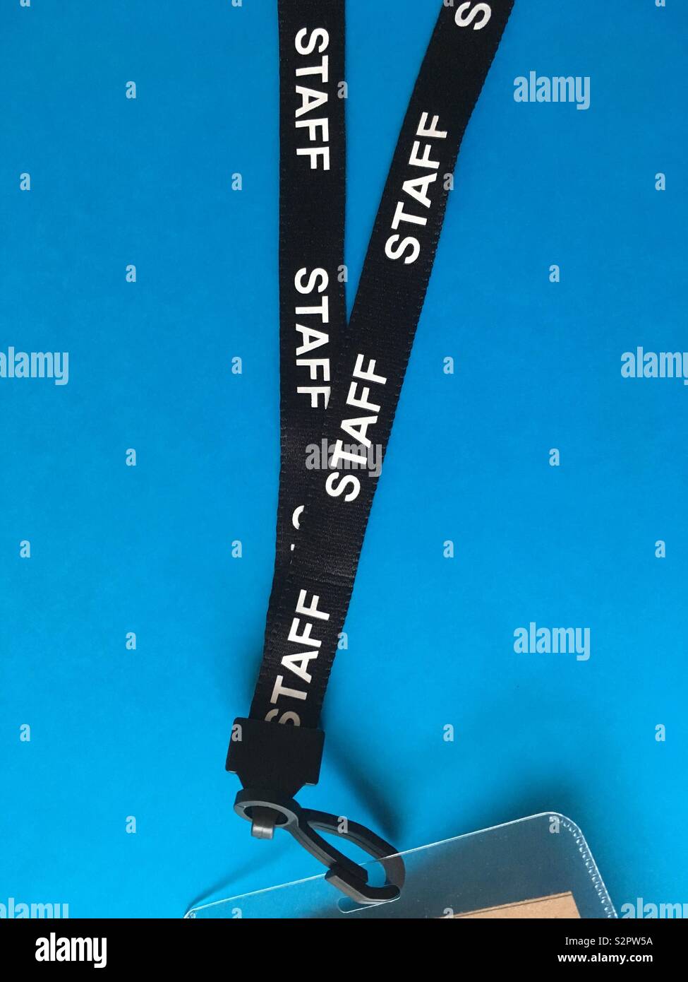 Lanyard with the word staff on it Stock Photo