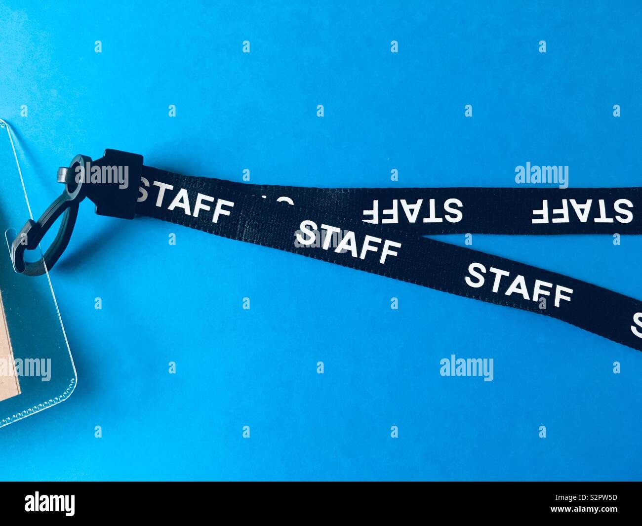 Lanyard with the word staff on it Stock Photo