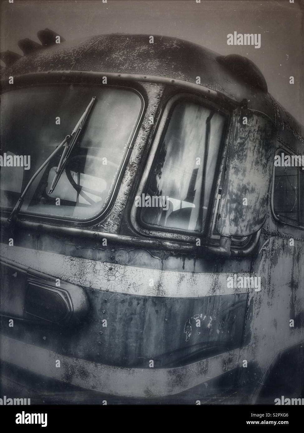 Rusty old abandoned bus - Smartphone Captured Stock Image