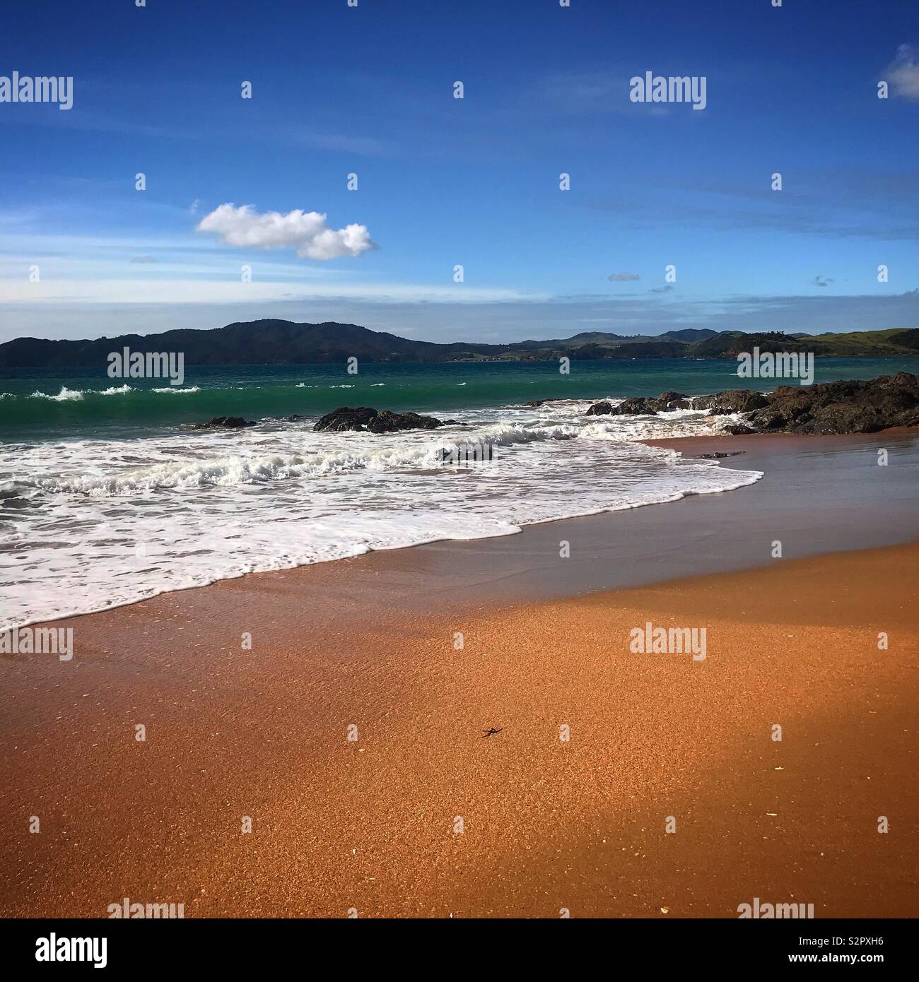 Beautiful New Zealand beach, Cable Bay Stock Photo Alamy