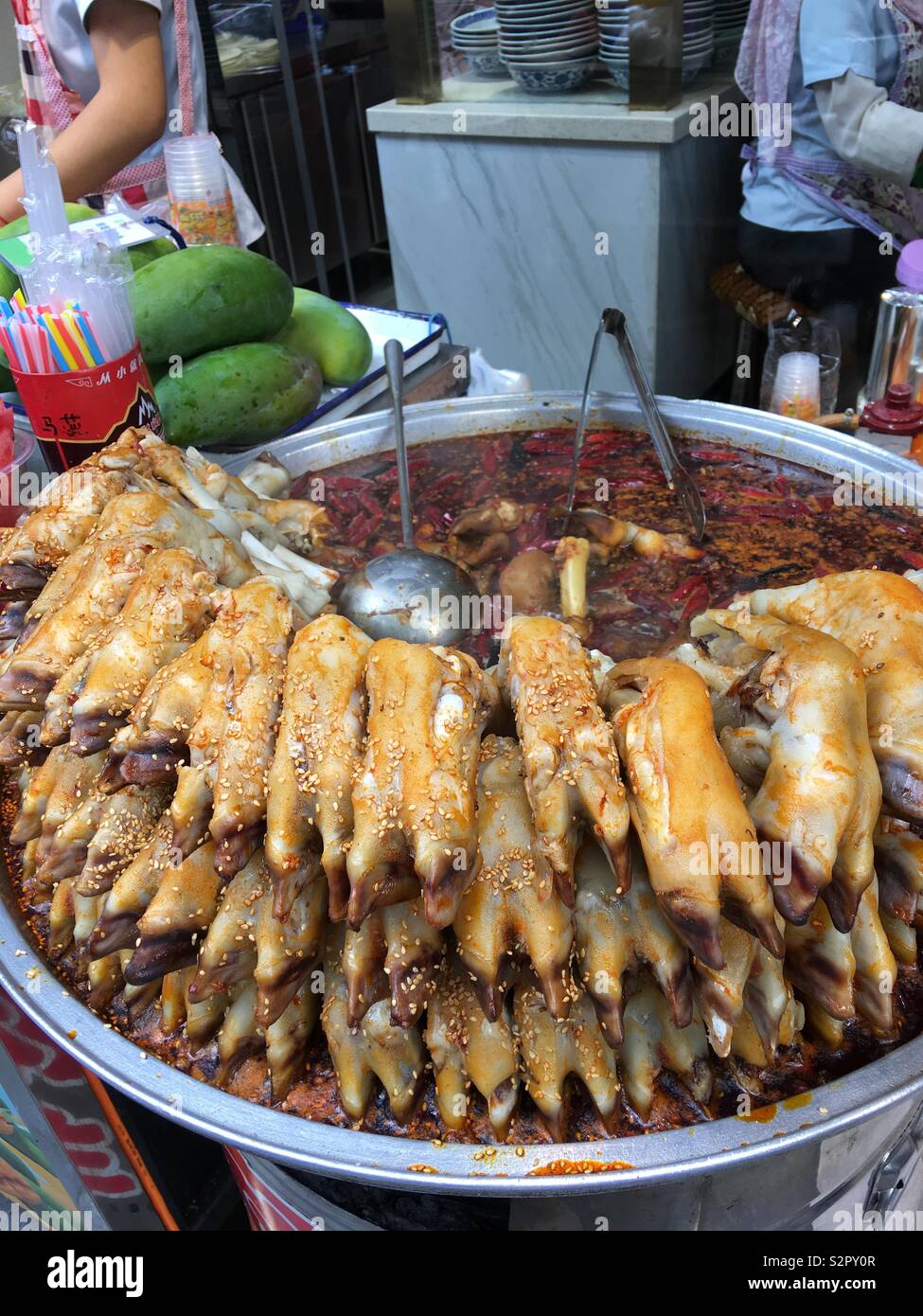 Lamb feet for dinner in Xian, China Stock Photo