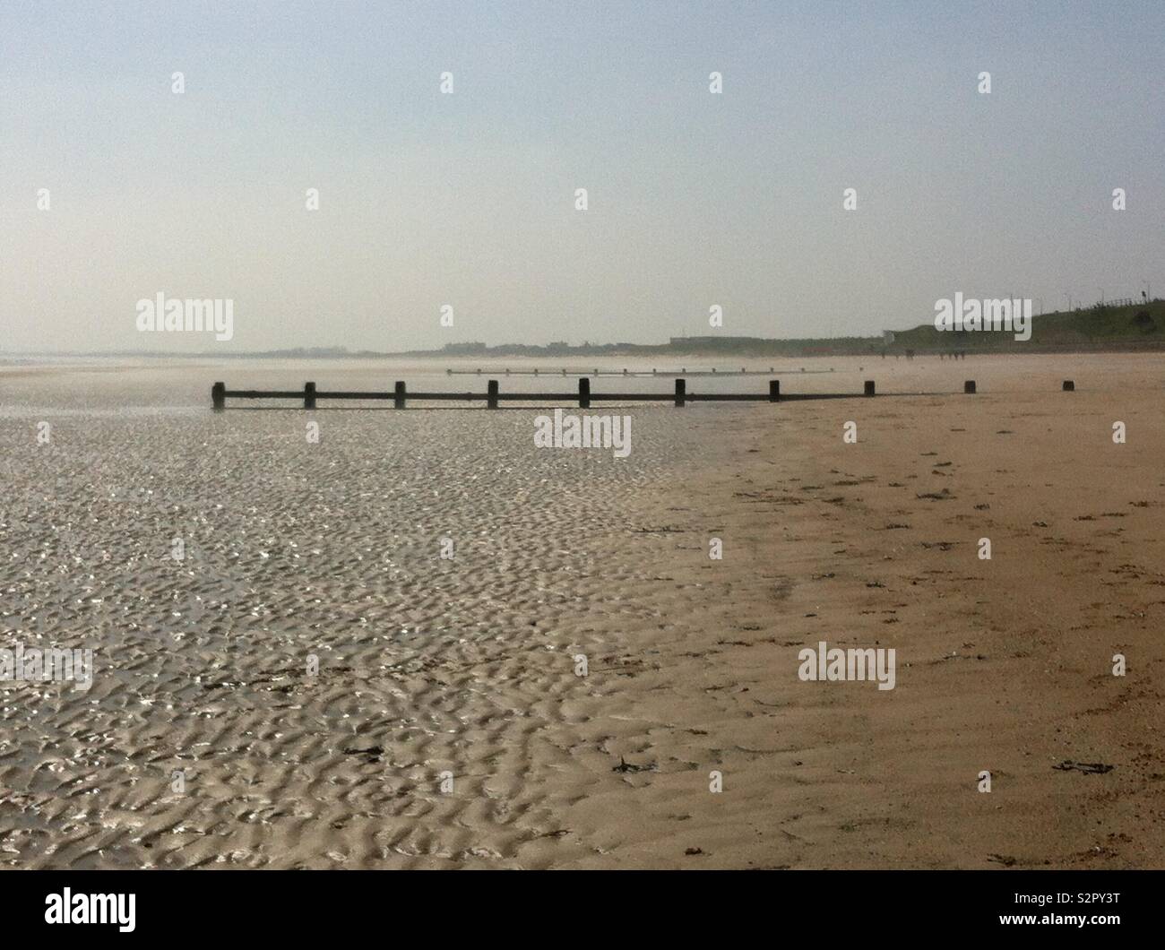 Low tide on Bridlington sands, East Yorkshire - Smartphone Captured Stock Image