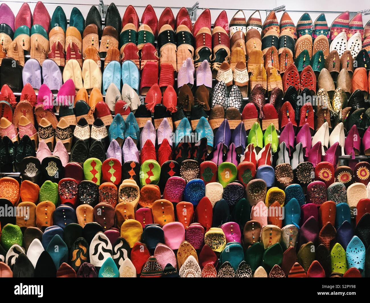 Colourful Shoes in Morocco Stock Photo Alamy