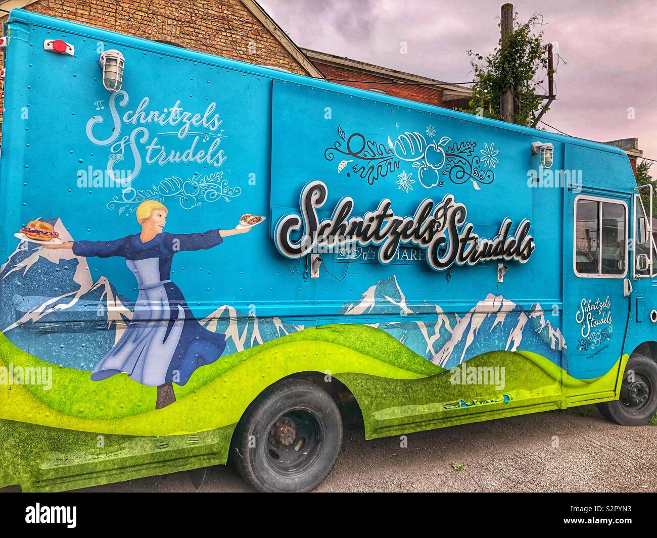 The outside of a large vendor’s truck. - Smartphone Captured Stock Image