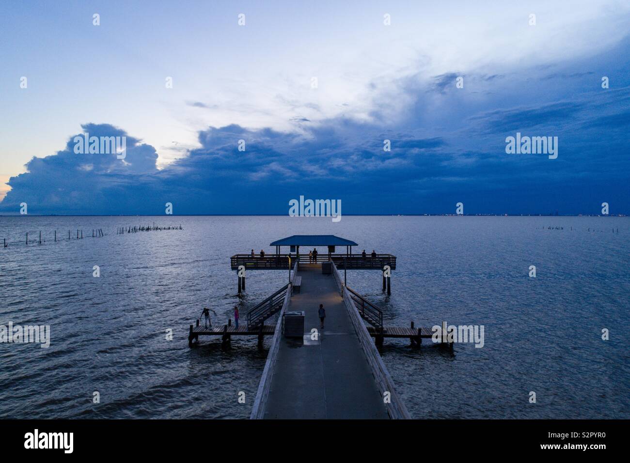 Mobile Bay Pier at sunset Stock Photo - Alamy