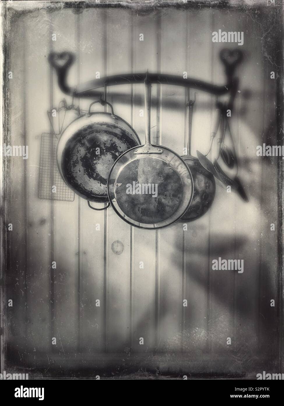 Kitchen utensil display at Reinberger Family Homestead, Cleveland Metroparks Zoo - Smartphone Captured Stock Image