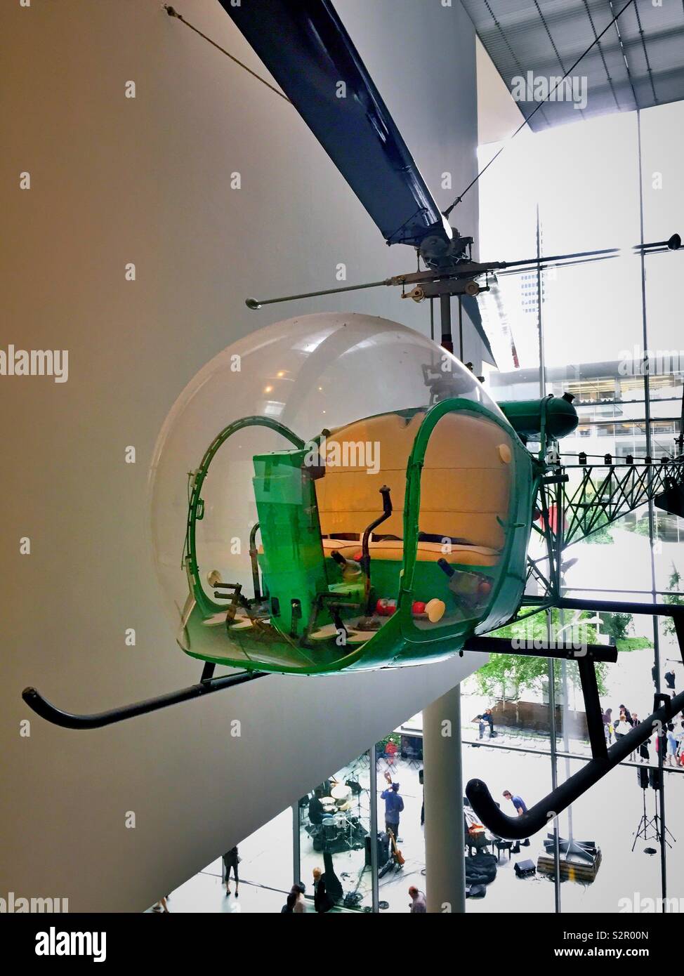 Vintage 1945 dowel for71 helicopter displayed at the museum of modern Art, NYC, USA - Smartphone Captured Stock Image