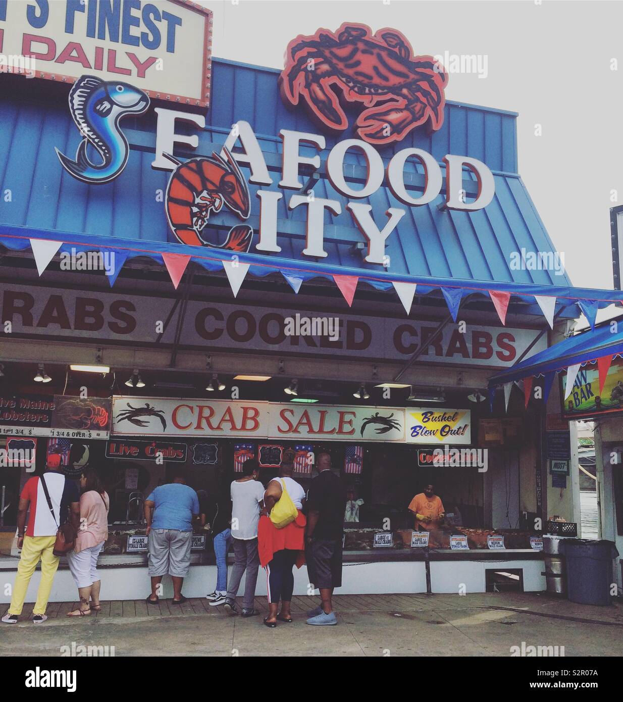 Maine Avenue Fish Market, Southwest Waterfront District, Washington, DC, United States - Smartphone Captured Stock Image